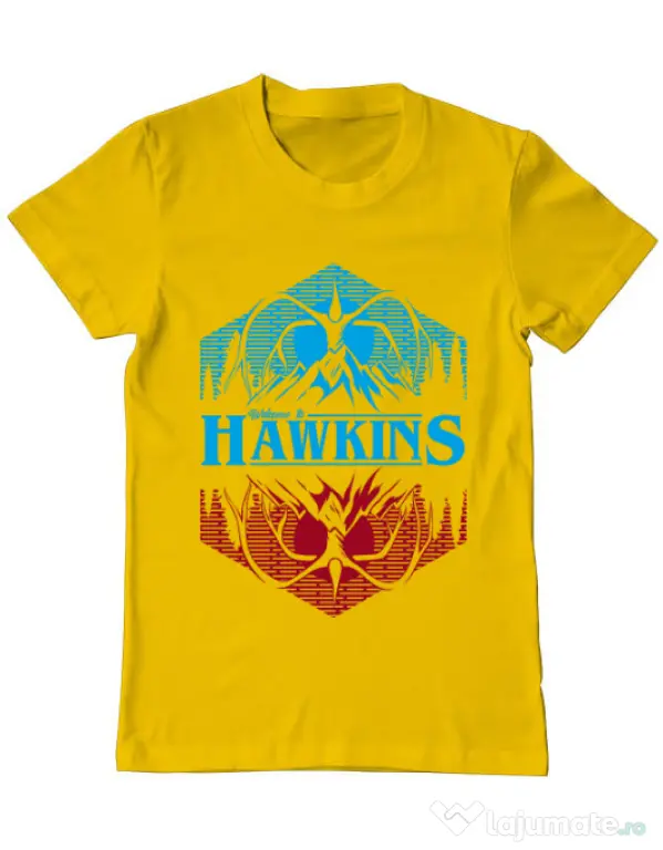 Tricou ADLER barbat Welcome to Hawkins Galben