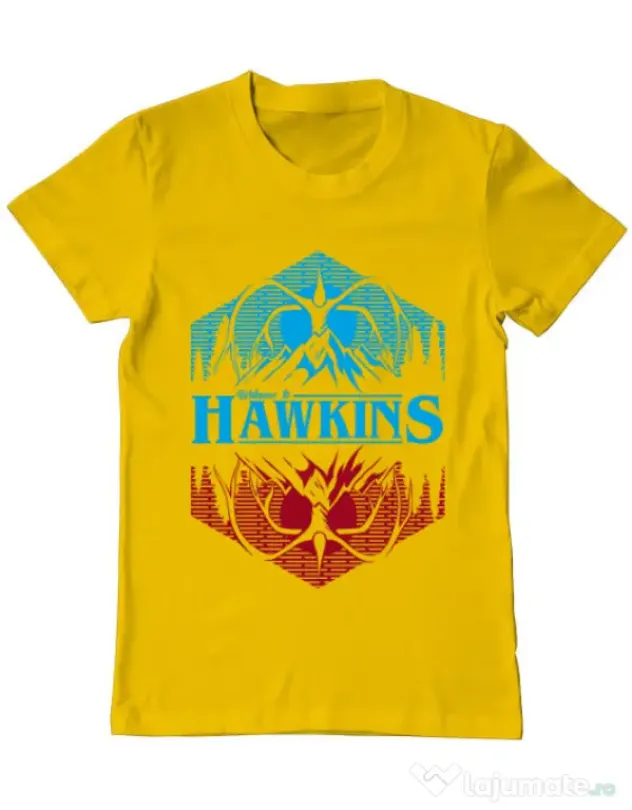 Tricou ADLER barbat Welcome to Hawkins Galben
