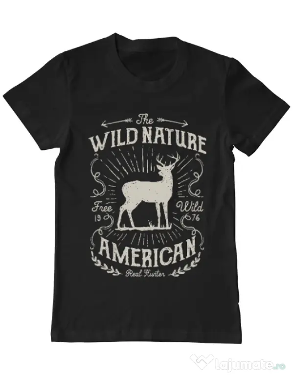 Tricou ADLER barbat Wild Nature Negru