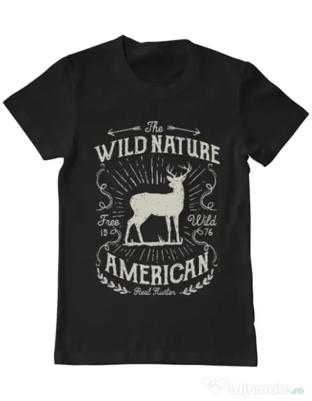 Tricou ADLER barbat Wild Nature Negru