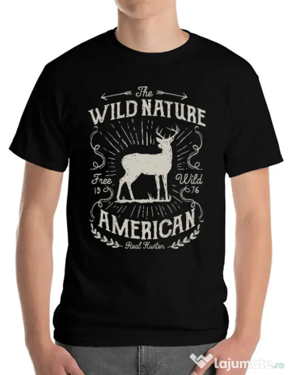 Tricou ADLER barbat Wild Nature Negru