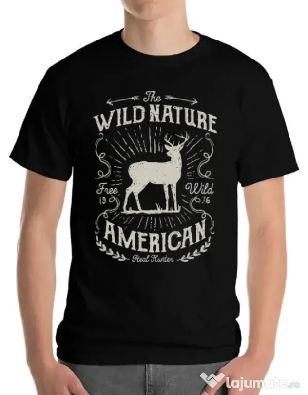 Tricou ADLER barbat Wild Nature Negru