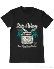 Tricou ADLER barbat Ride The Waves Negru