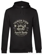 Hoodie barbat cu gluga Premium Denim Negru