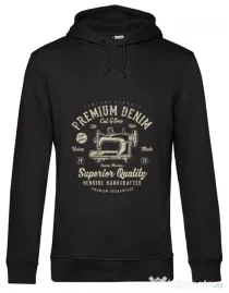 Hoodie barbat cu gluga Premium Denim Negru