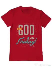 Tricou ADLER barbat Thank GOD its Friday Rosu