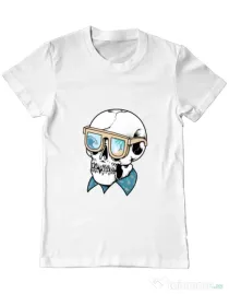 Tricou ADLER barbat Skull Holiday Alb