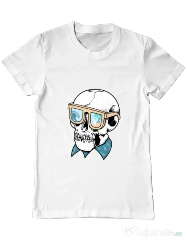 Tricou ADLER barbat Skull Holiday Alb