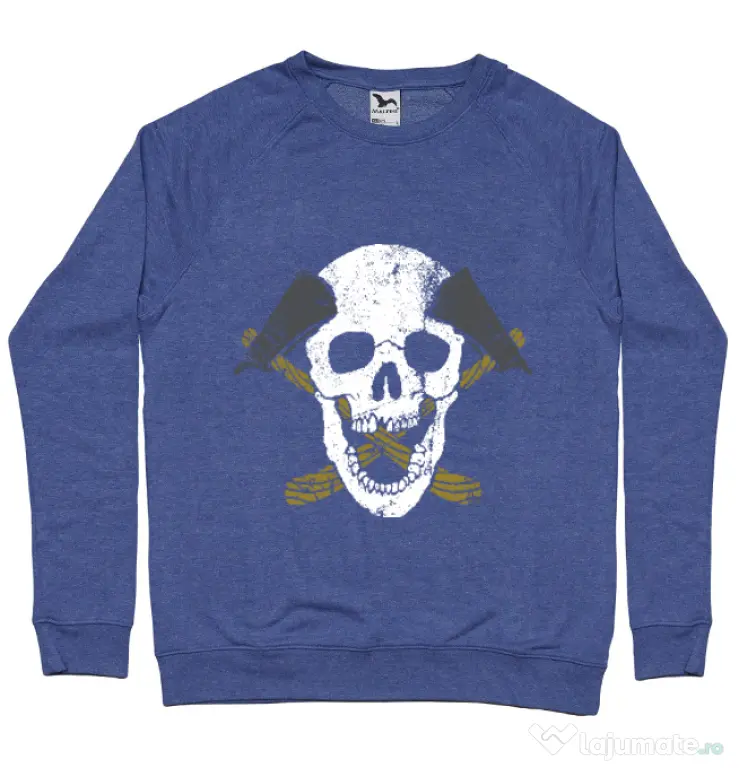 Bluza ADLER barbat Skull Axe Albastru melanj