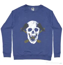 Bluza ADLER barbat Skull Axe Albastru melanj