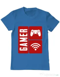 Tricou ADLER barbat Gamer Albastru azuriu