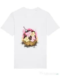 Tricou STANLEY STELLA barbat sweet ice cream lettering Alb
