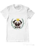 Tricou ADLER barbat King Of Pug Alb