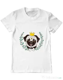 Tricou ADLER barbat King Of Pug Alb