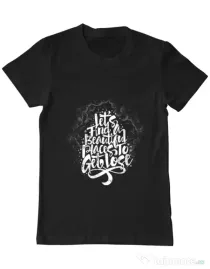 Tricou ADLER barbat Let's find beautiful place to get lost Negru