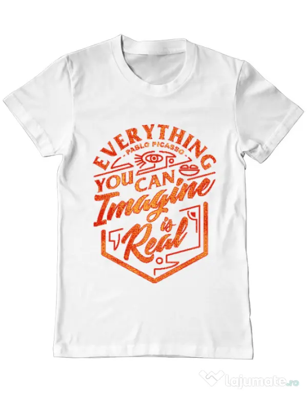 Tricou ADLER barbat Everything You Can Imagine is Real Alb