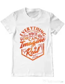 Tricou ADLER barbat Everything You Can Imagine is Real Alb