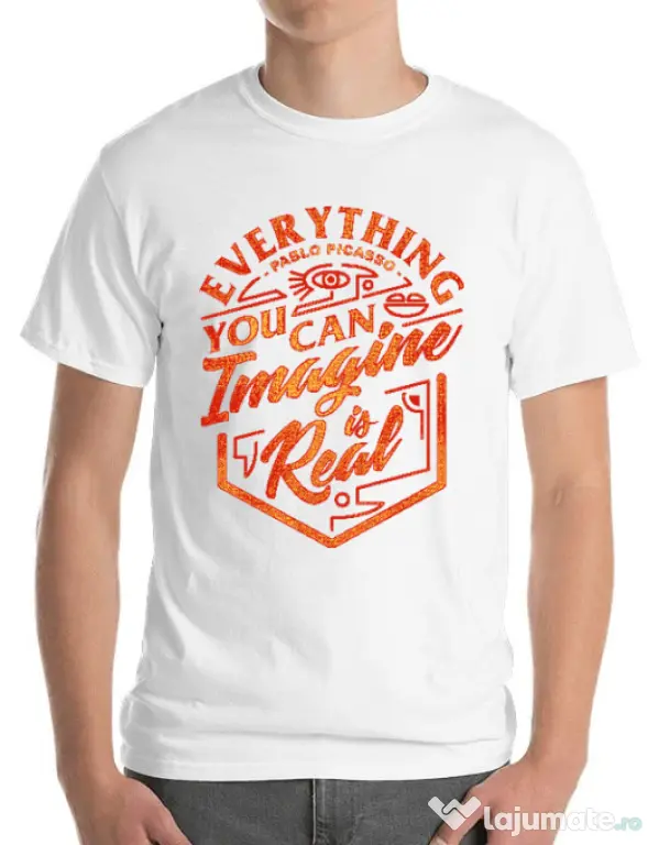 Tricou ADLER barbat Everything You Can Imagine is Real Alb