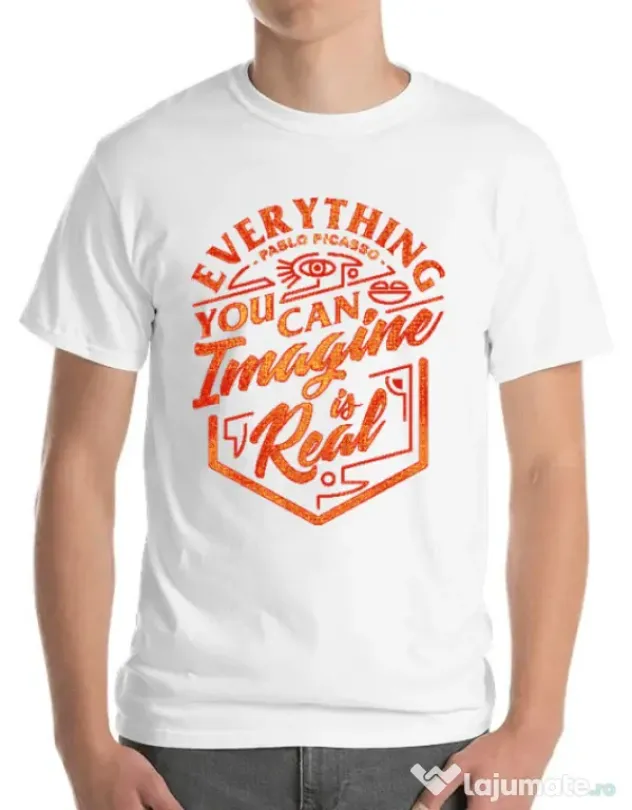 Tricou ADLER barbat Everything You Can Imagine is Real Alb