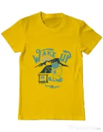 Tricou ADLER barbat Wake up and drink a coffee Galben