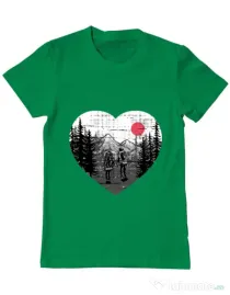 Tricou ADLER barbat Hike and Love Verde mediu