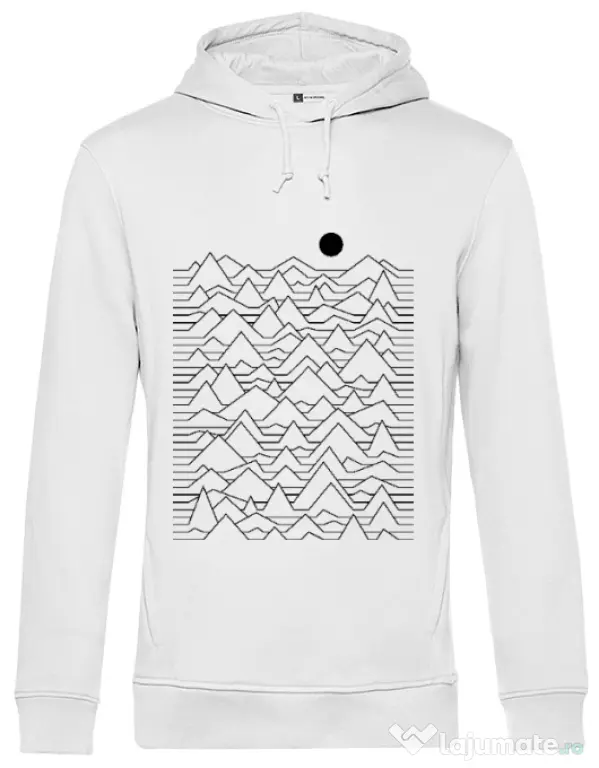 Hoodie barbat cu gluga Mountains Alb