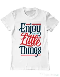 Tricou ADLER barbat Enjoy The Little Things Alb