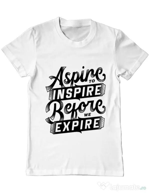 Tricou ADLER barbat Aspire To Inspire Before We Expire Alb