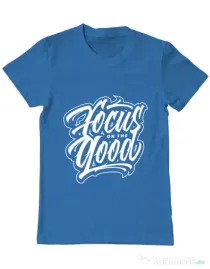 Tricou ADLER barbat Focus On The Good Albastru azuriu