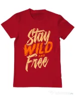 Tricou ADLER barbat Stay Wild and Free Rosu
