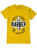 Tricou ADLER barbat Professional barber Galben