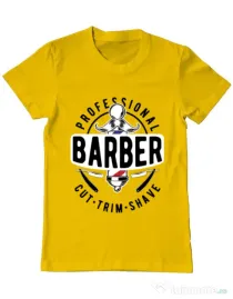 Tricou ADLER barbat Professional barber Galben