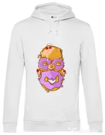 Hoodie barbat cu gluga Homer Donut Alb