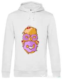 Hoodie barbat cu gluga Homer Donut Alb
