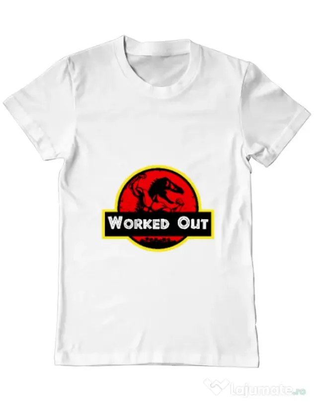 Tricou ADLER barbat Worked Out Alb