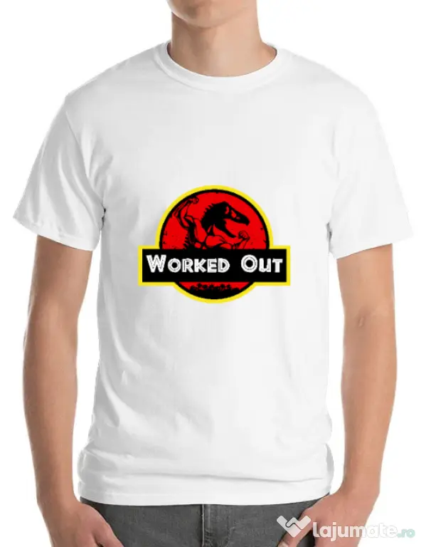 Tricou ADLER barbat Worked Out Alb