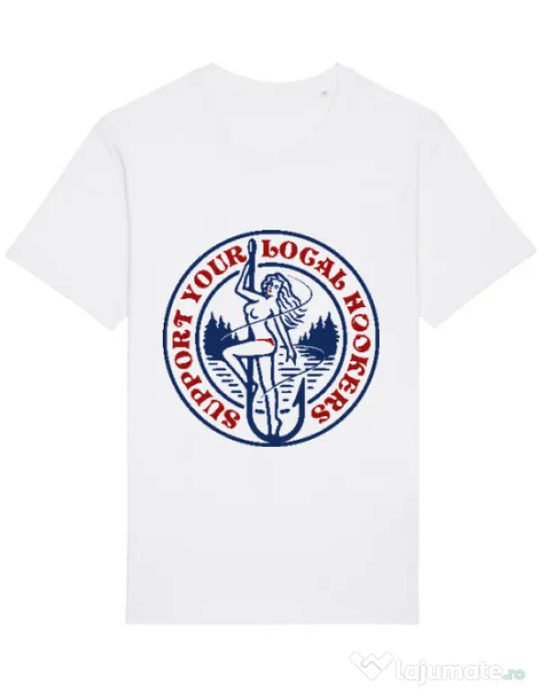 Tricou STANLEY STELLA barbat SUPPORT YOUR LOCAL HOOKERS Alb