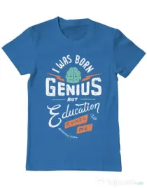 Tricou ADLER barbat Born Genius Albastru azuriu