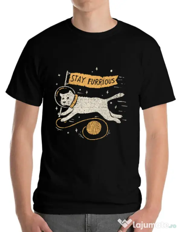 Tricou ADLER barbat Stay Furrious Negru