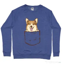 Bluza ADLER barbat Corgi in The Pocket Albastru melanj
