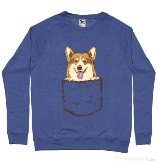 Bluza ADLER barbat Corgi in The Pocket Albastru melanj