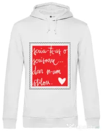 Hoodie barbat cu gluga Nu am stilou Alb