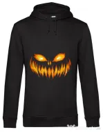 Hoodie barbat cu gluga Scary pumpkin face Negru