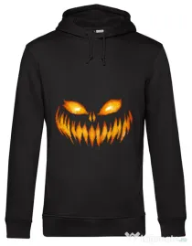 Hoodie barbat cu gluga Scary pumpkin face Negru