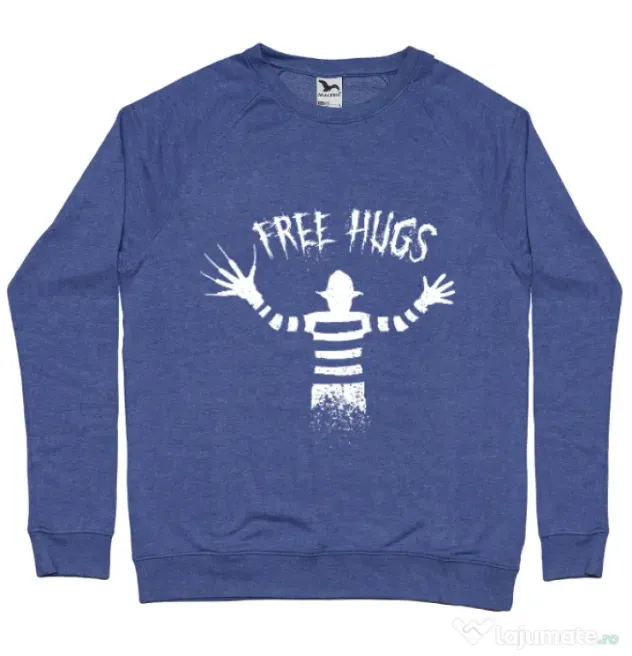 Bluza ADLER barbat Free hugs Albastru melanj