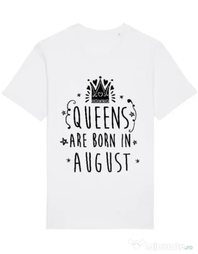 Tricou STANLEY STELLA barbat Queens are born in August Alb