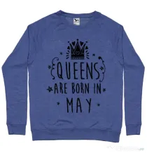 Bluza ADLER barbat Queens are born in May Albastru melanj