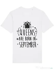 Tricou STANLEY STELLA barbat Queens are born in September Alb