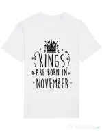 Tricou STANLEY STELLA barbat Kings are born in November Alb