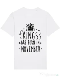 Tricou STANLEY STELLA barbat Kings are born in November Alb